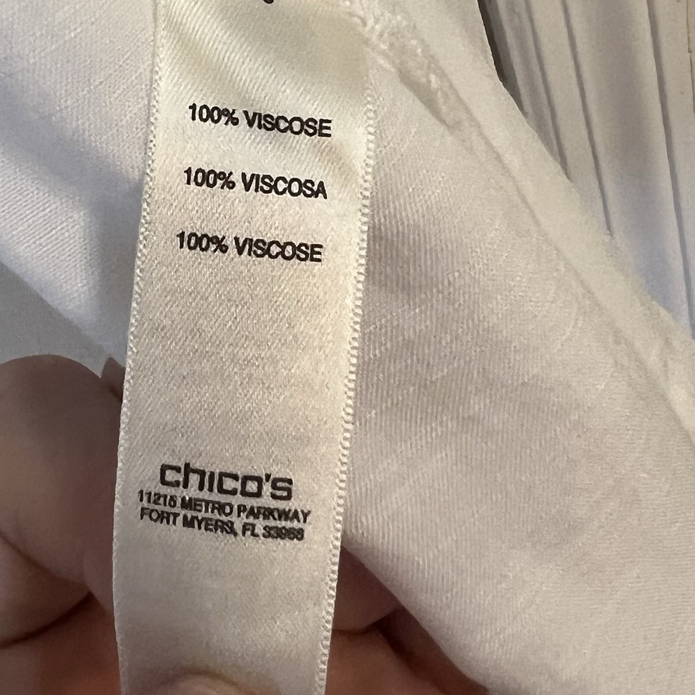 Chicos Button Front Tunic Blouse Side Buttons Whi… - image 5